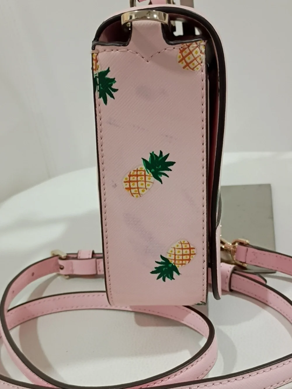 kate spade Pink Pineapple Print Top-Handle/Crossbody Satchel